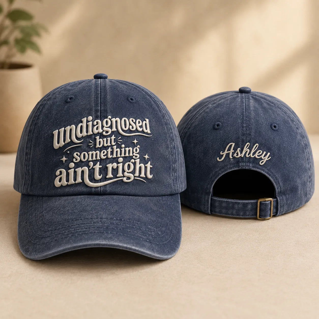 Undiagnosed But Something Ain't Right Washed Cap - Washed Cap - front view