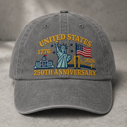 United States 1776-2026 250th Anniversary Washed Cap - washed cap - detail