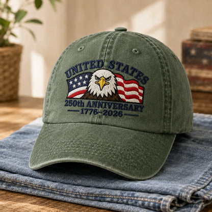 United States 250th Anniversary Red Washed Cap - washed cap - detail