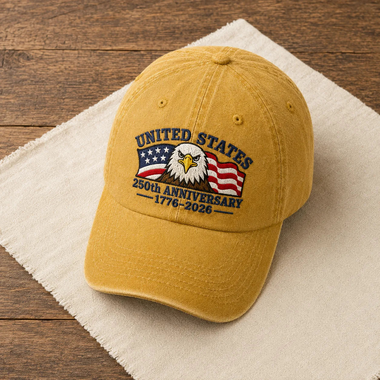 United States 250th Anniversary Red Washed Cap - washed cap - in use