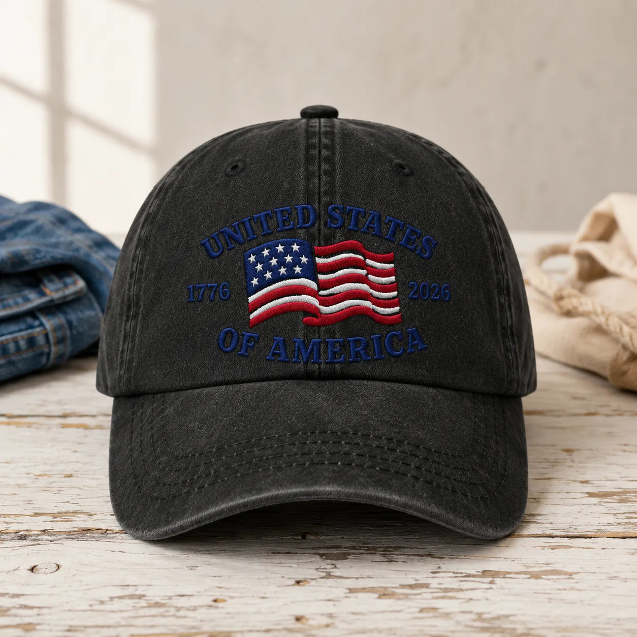 United States of America 1776-2026 Washed Cap - washed cap - side view
