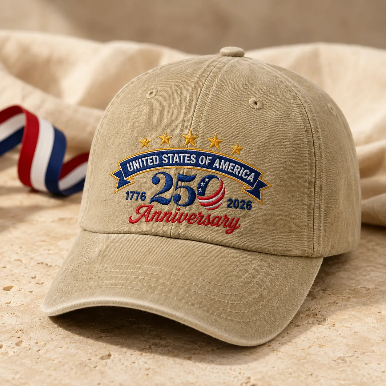 United States of America 250 Anniversary American Washed Cap - washed cap - lifestyle