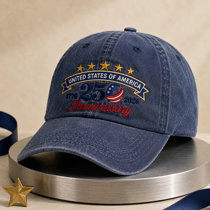 United States of America 250 Anniversary American Washed Cap - washed cap - side view