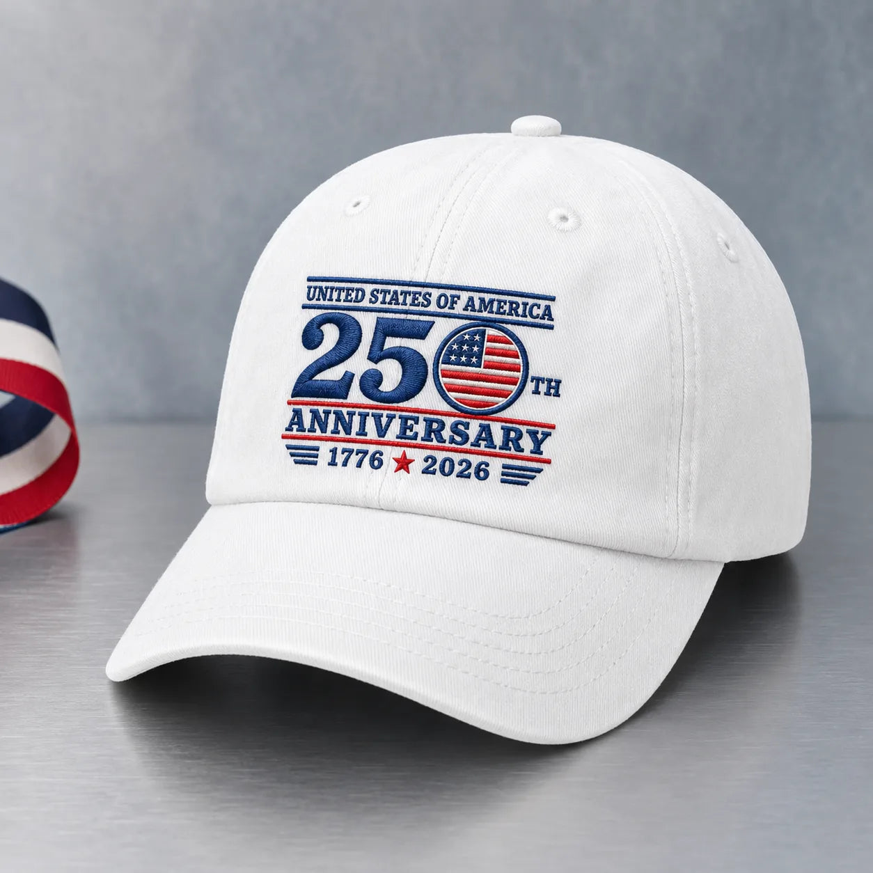 United States of America 250th Anniversary Bold Washed Cap - washed cap - detail