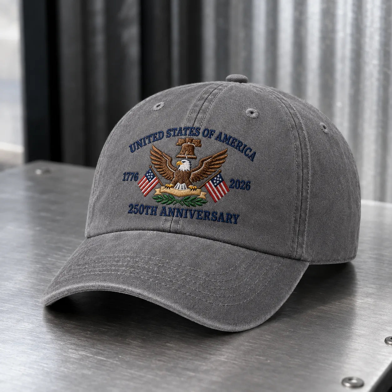 United States of America 250th Anniversary Eagle Washed Cap - washed cap - detail