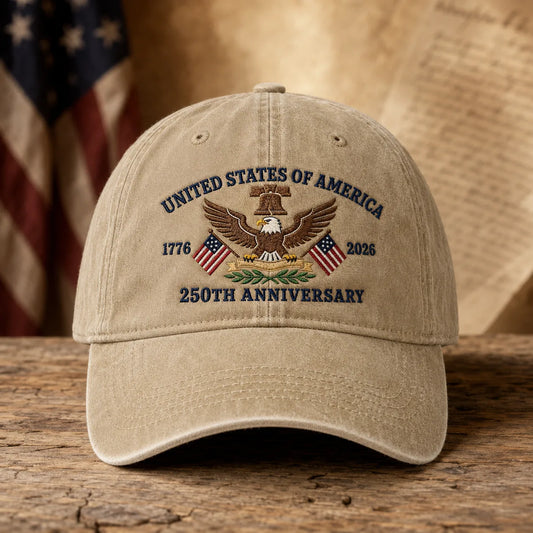 United States of America 250th Anniversary Eagle Washed Cap - washed cap - front view
