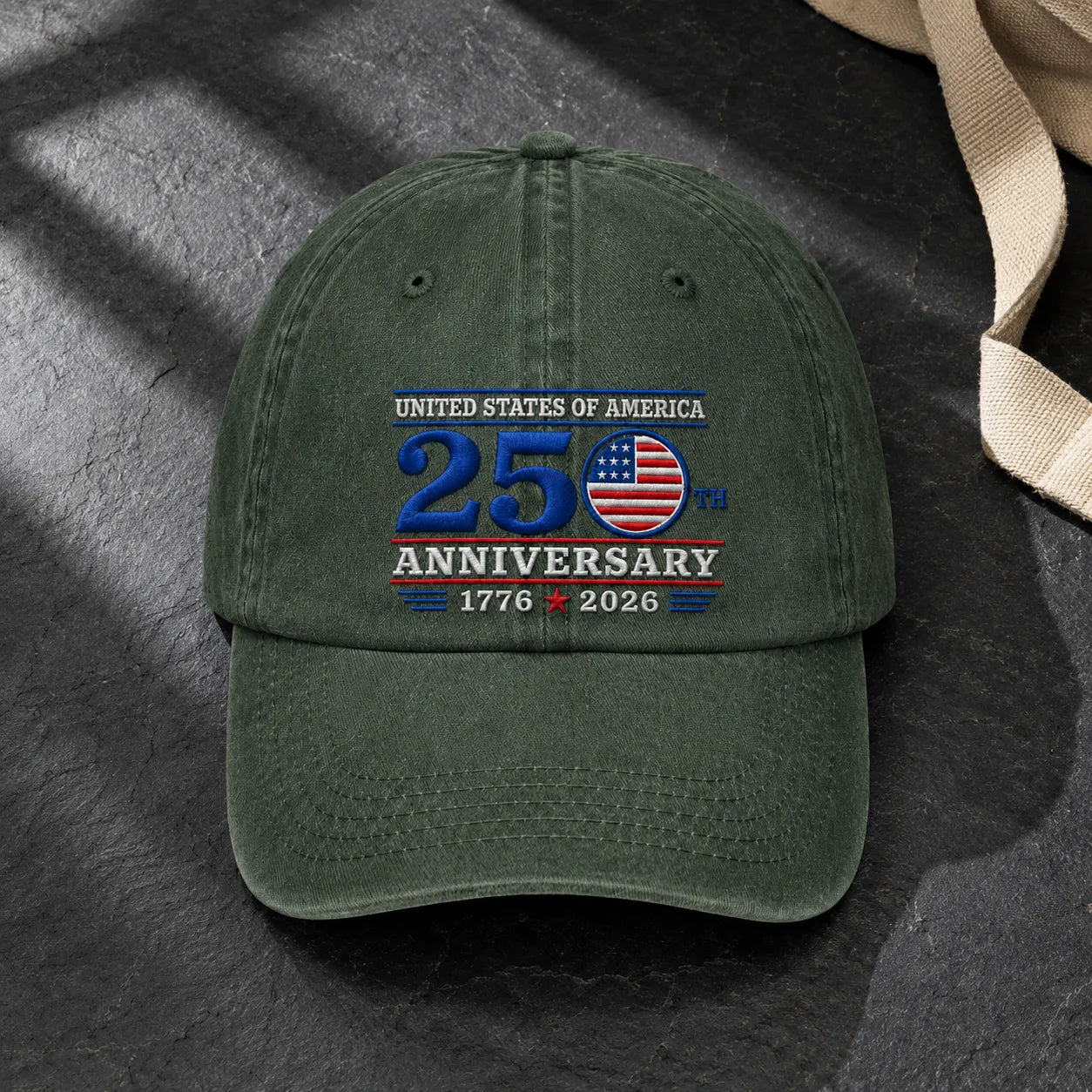 United States of America 250th Anniversary Bold Washed Cap - washed cap - in use