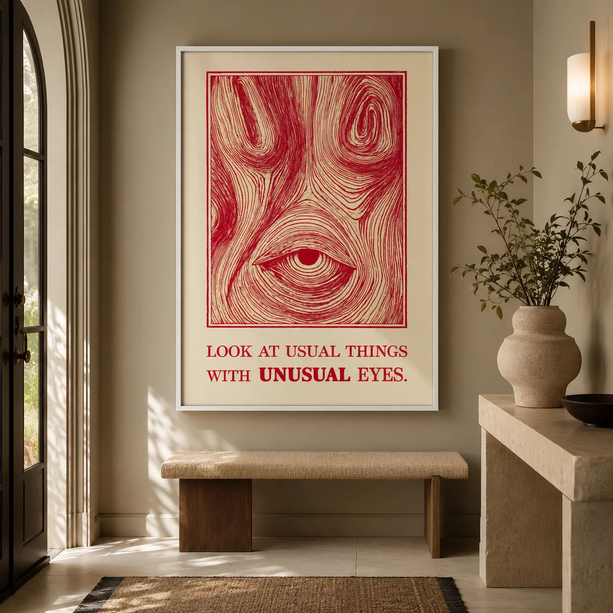 Unusual Eyes Quote Wall Art Decor - Wall Art Decor - alternate angle