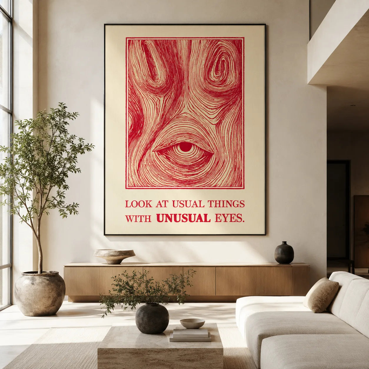 Unusual Eyes Quote Wall Art Decor - Wall Art Decor - close up