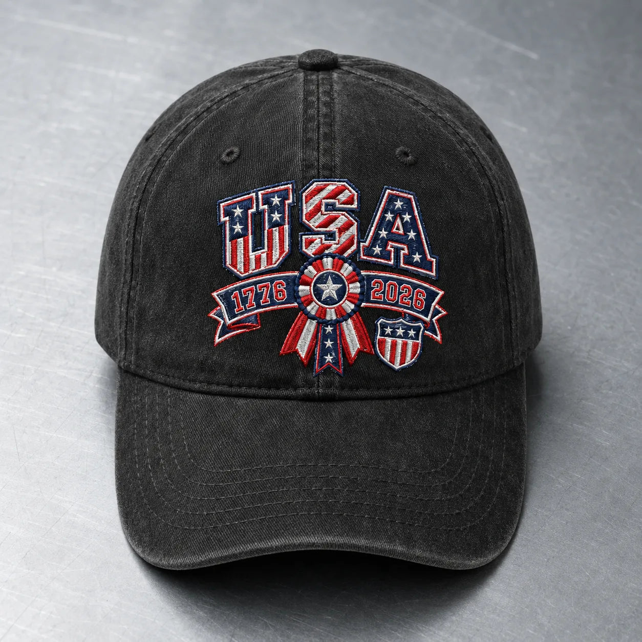 USA 1776-2026 Red Washed Cap - washed cap - detail
