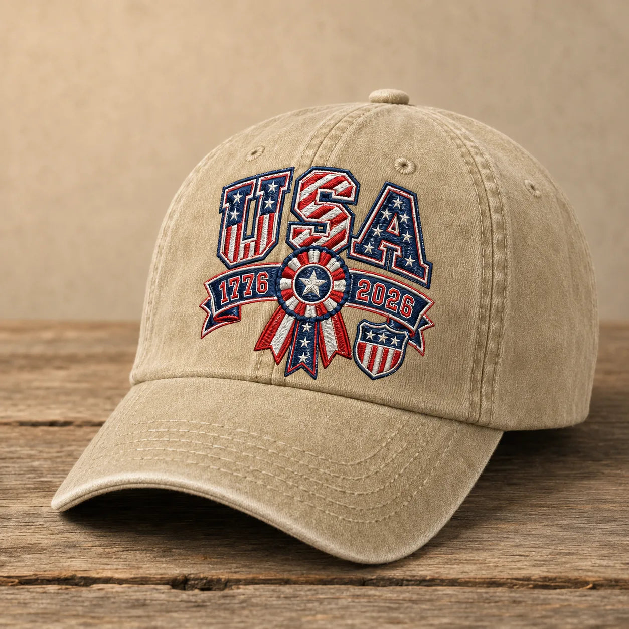 USA 1776-2026 Red Washed Cap - washed cap - lifestyle