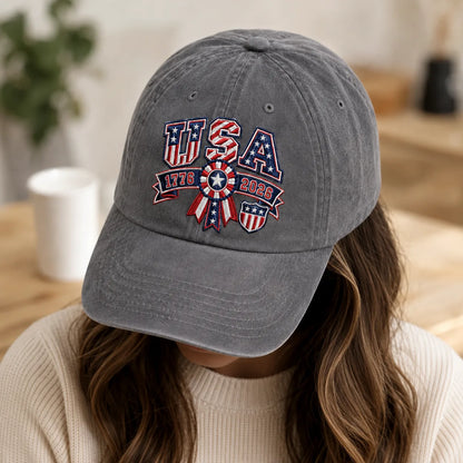 USA 1776-2026 Red Washed Cap - washed cap - styled