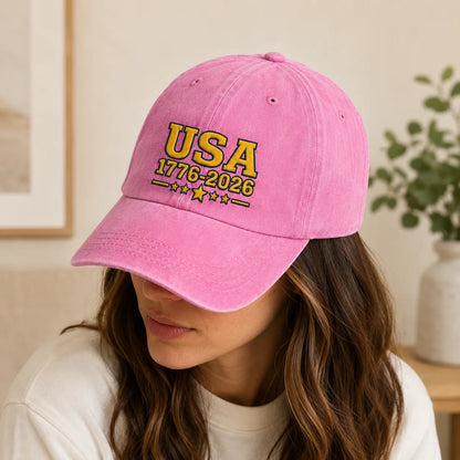 USA 1776-2026 Washed Cap - washed cap - side view