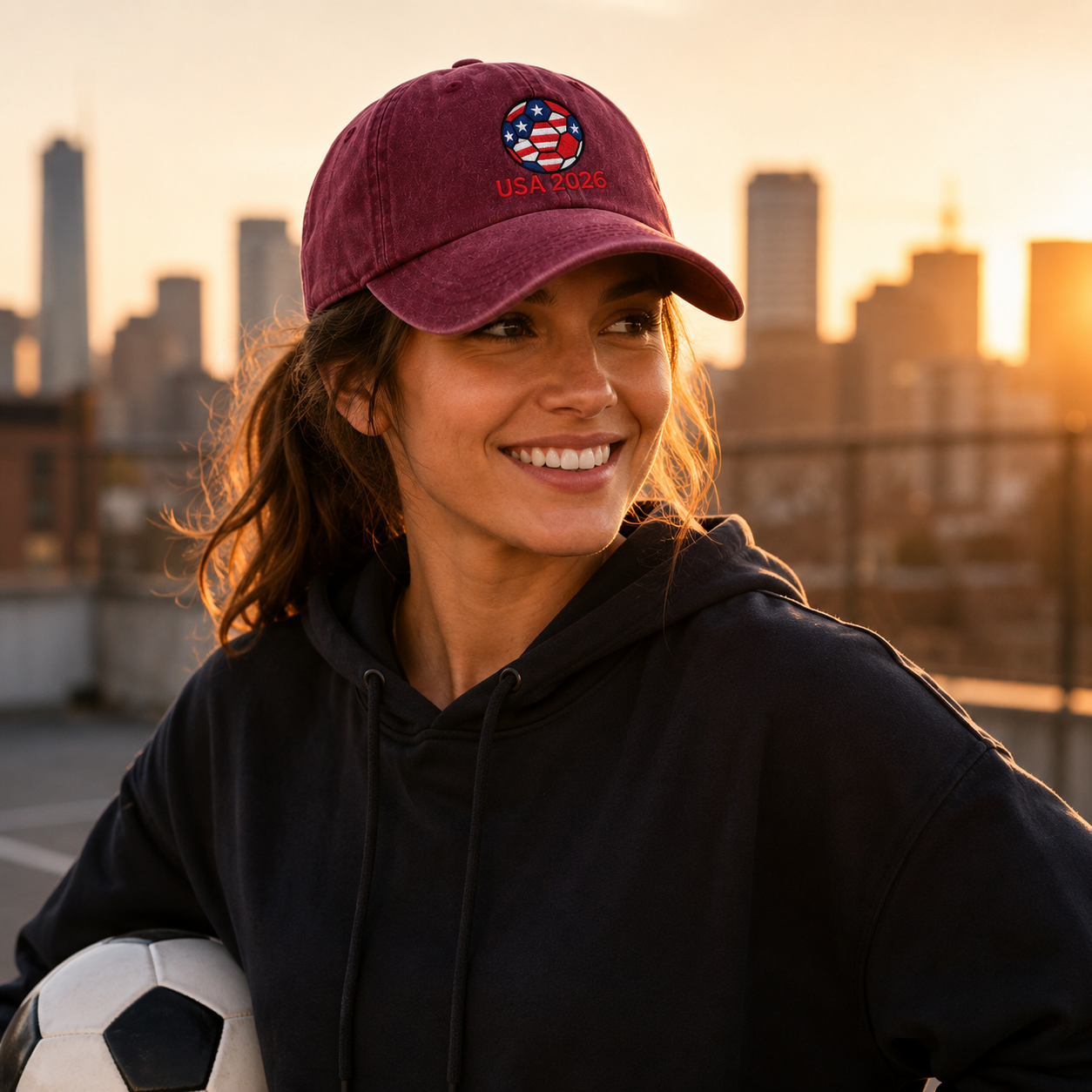 USA 2026 Soccer Embroidered Washed Cap - Washed Cap - alternate angle