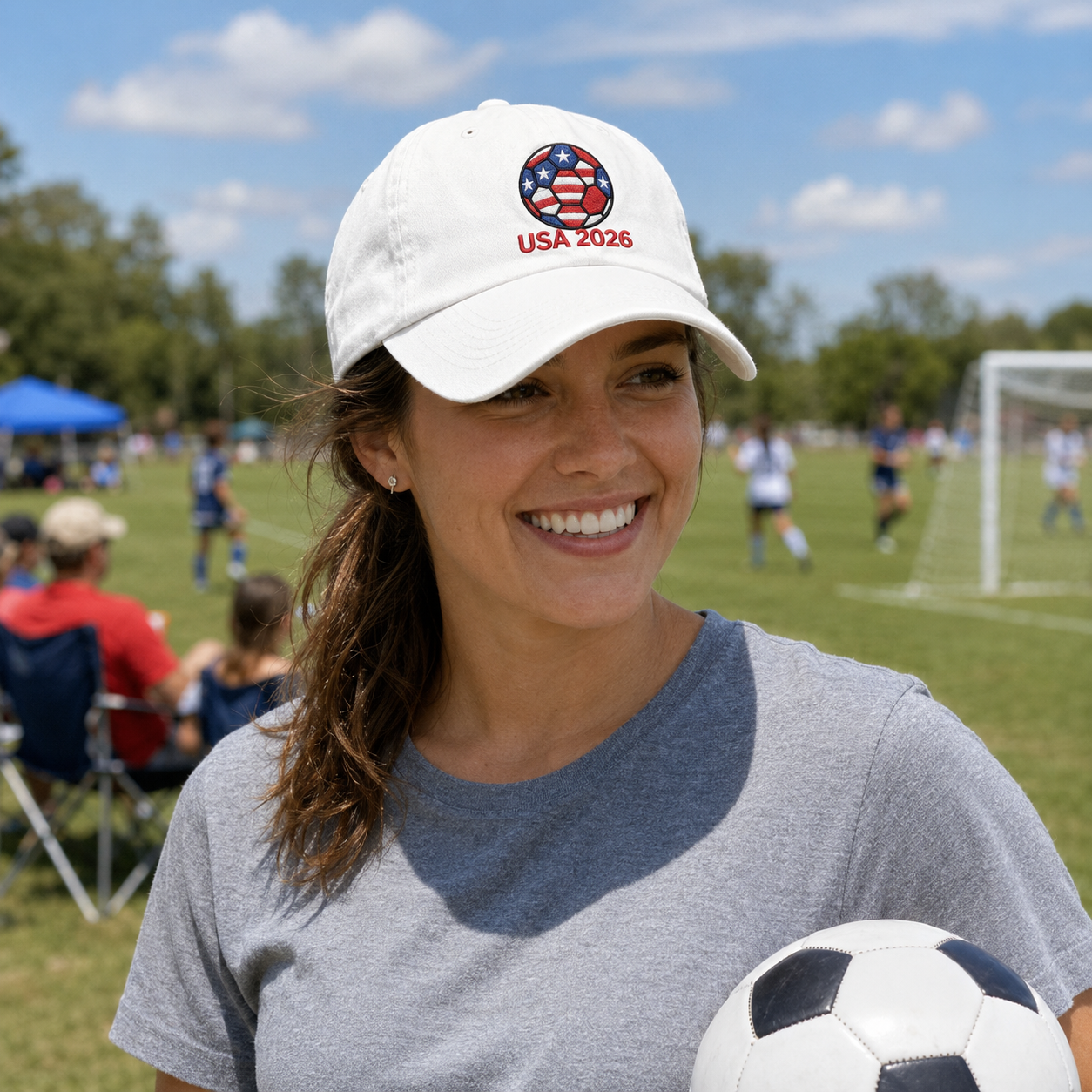USA 2026 Soccer Embroidered Washed Cap - Washed Cap - lifestyle