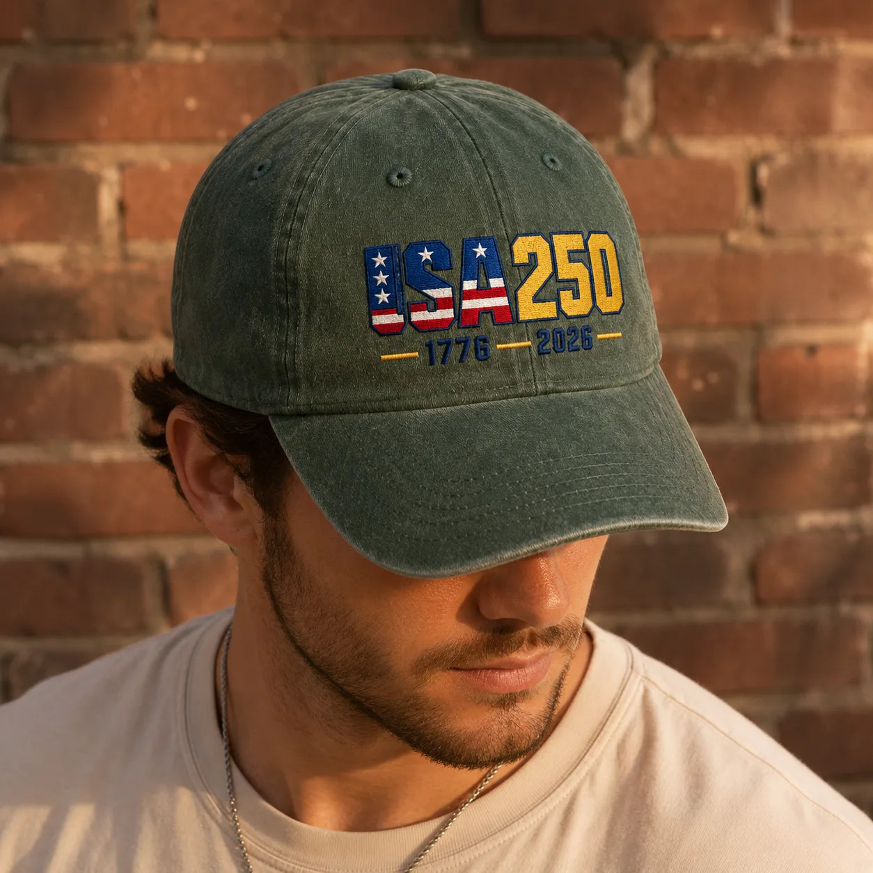 USA 250 Washed Cap - washed cap - in use