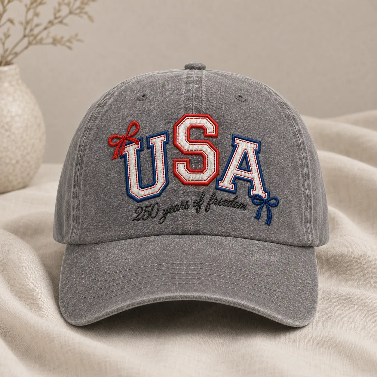 USA 250 Years of Freedom Patriotic Washed Cap - washed cap - alternate angle