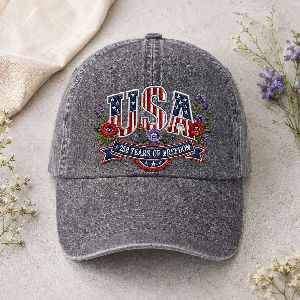 USA 250 Years of Freedom Washed Cap - washed cap - alternate angle