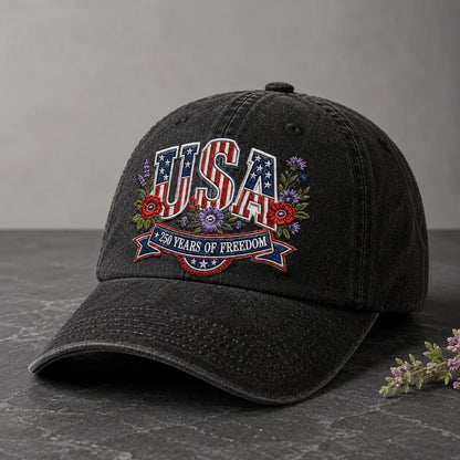 USA 250 Years of Freedom Washed Cap - washed cap - detail