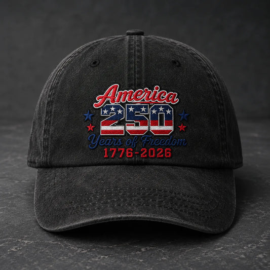 USA 250th Birthday Washed Cap - washed cap - front view