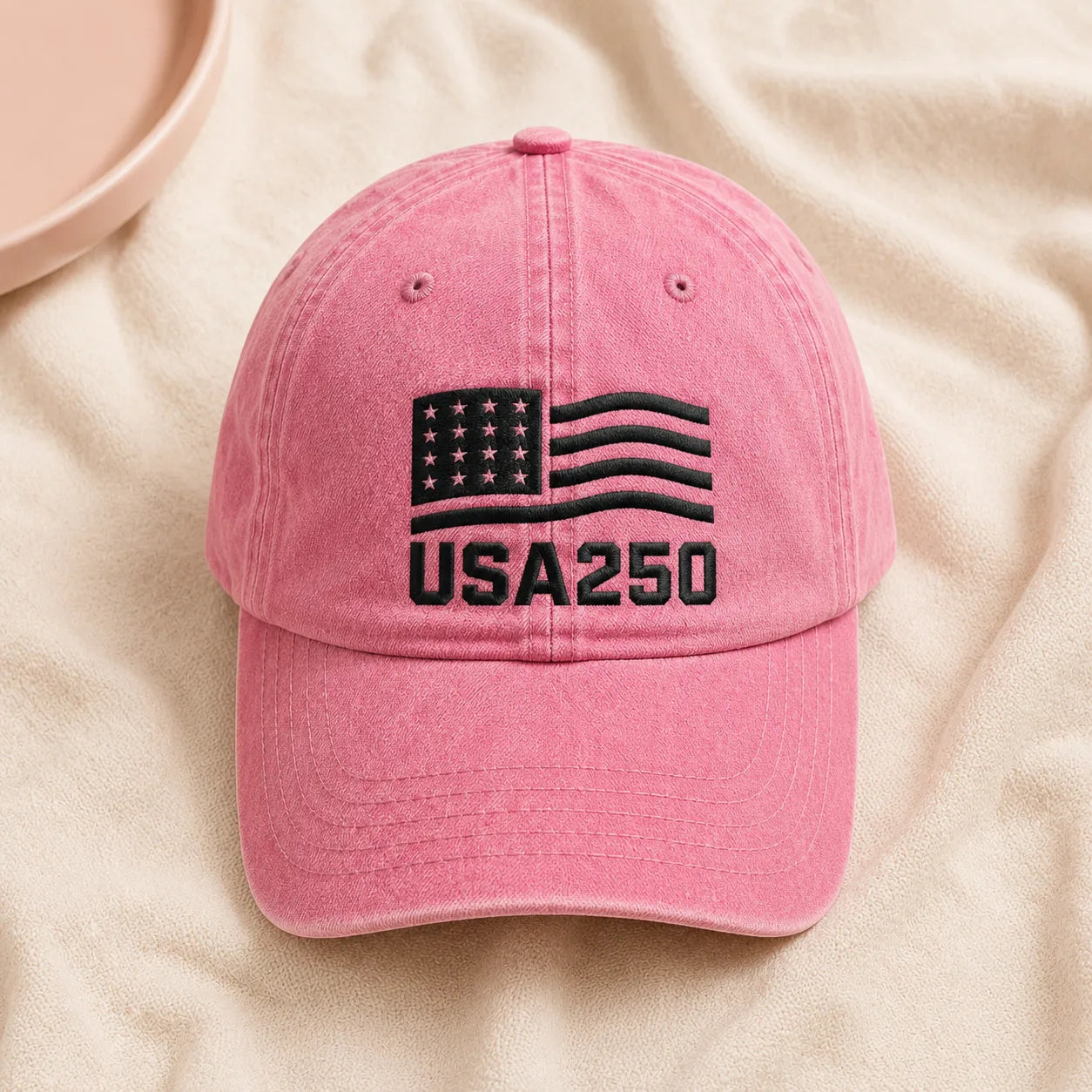 USA250 Patriotic Flag Washed Cap - washed cap - detail