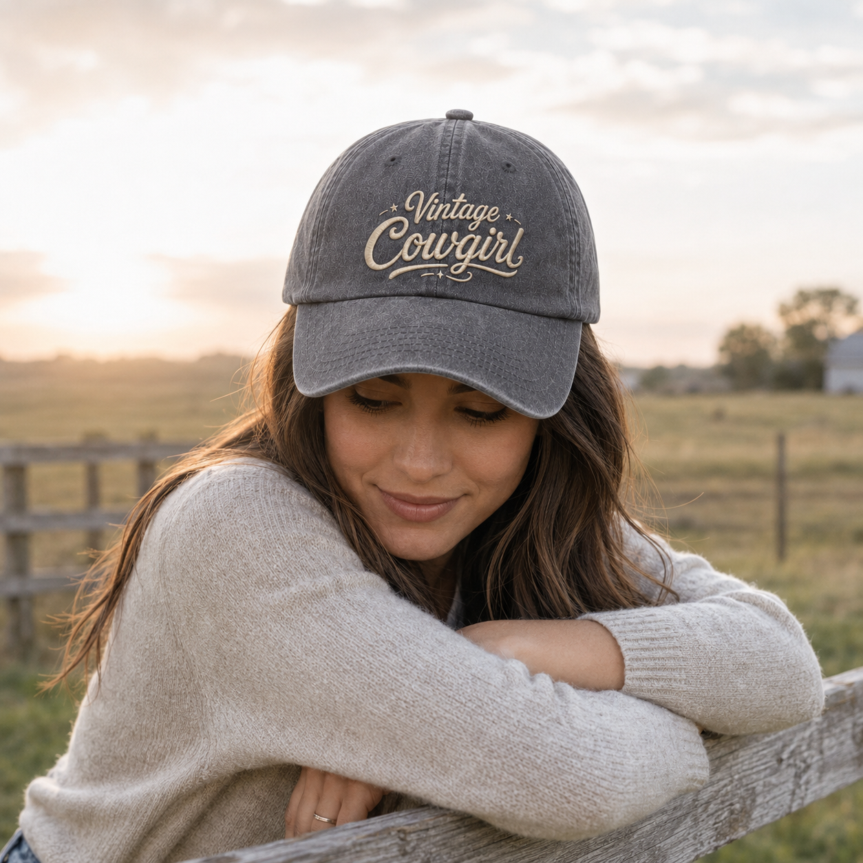 Vintage Cowgirl Washed Cap - Washed Cap - alternate angle