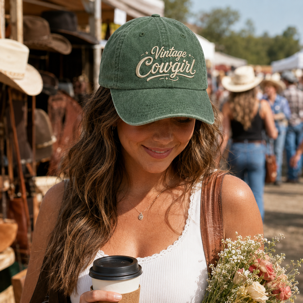 Vintage Cowgirl Washed Cap - Washed Cap - detail