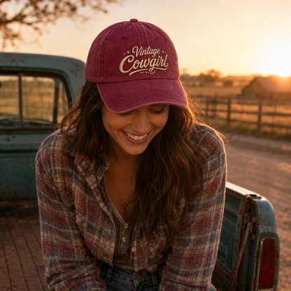 Vintage Cowgirl Washed Cap - Washed Cap - lifestyle