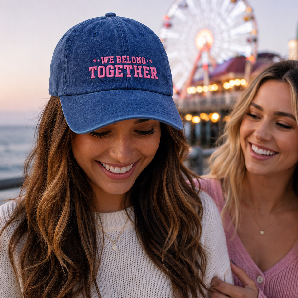 We Belong Together Embroidered Washed Cap - Washed Cap - alternate angle