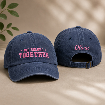We Belong Together Embroidered Washed Cap - Washed Cap - front view