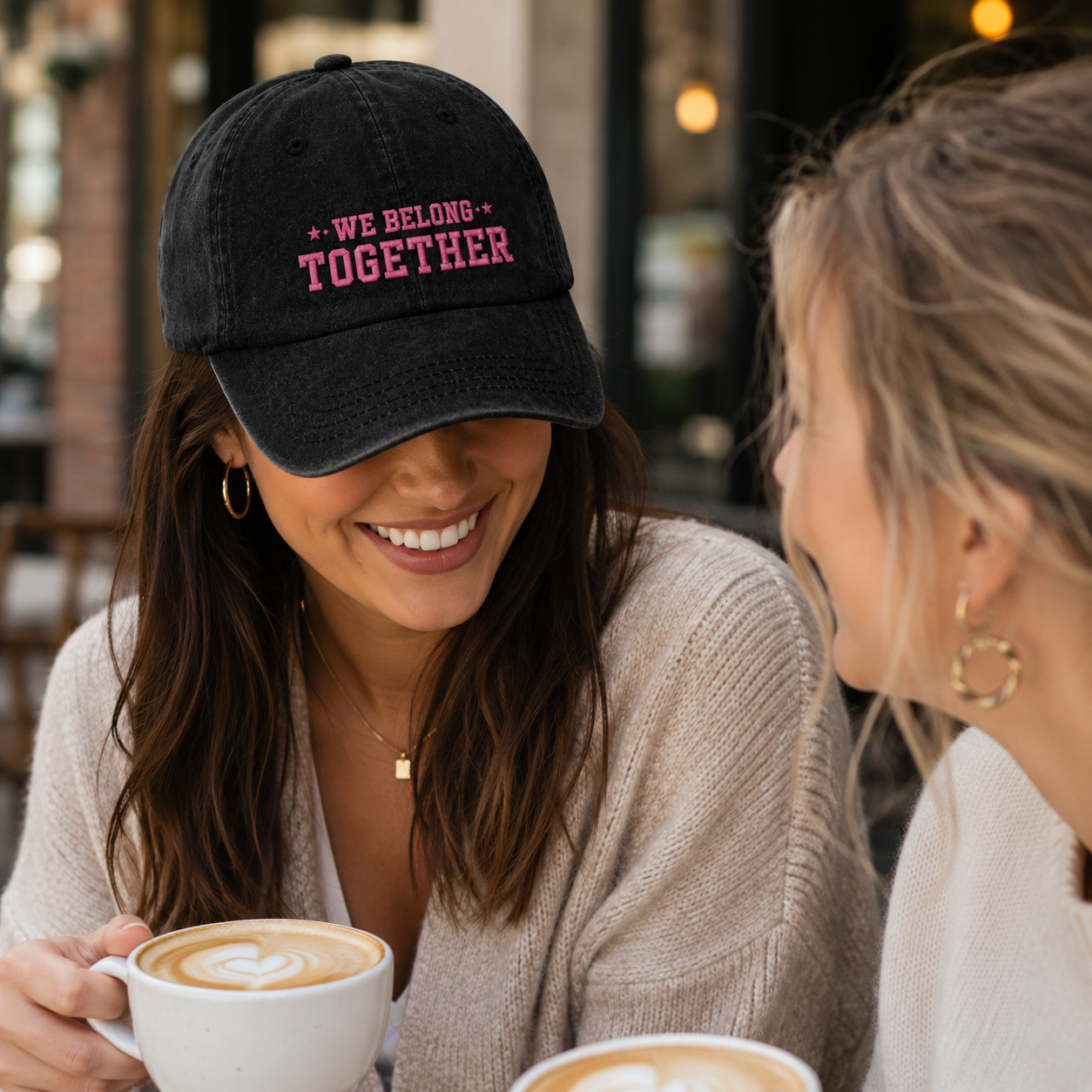 We Belong Together Embroidered Washed Cap - Washed Cap - side view