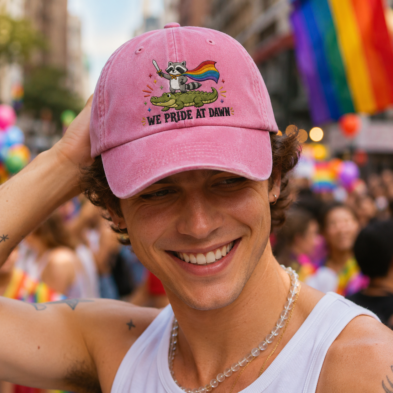 We Pride At Dawn Embroidered Washed Cap - Washed Cap - detail