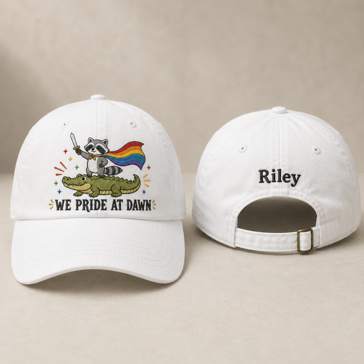 We Pride At Dawn Embroidered Washed Cap - Washed Cap - front view