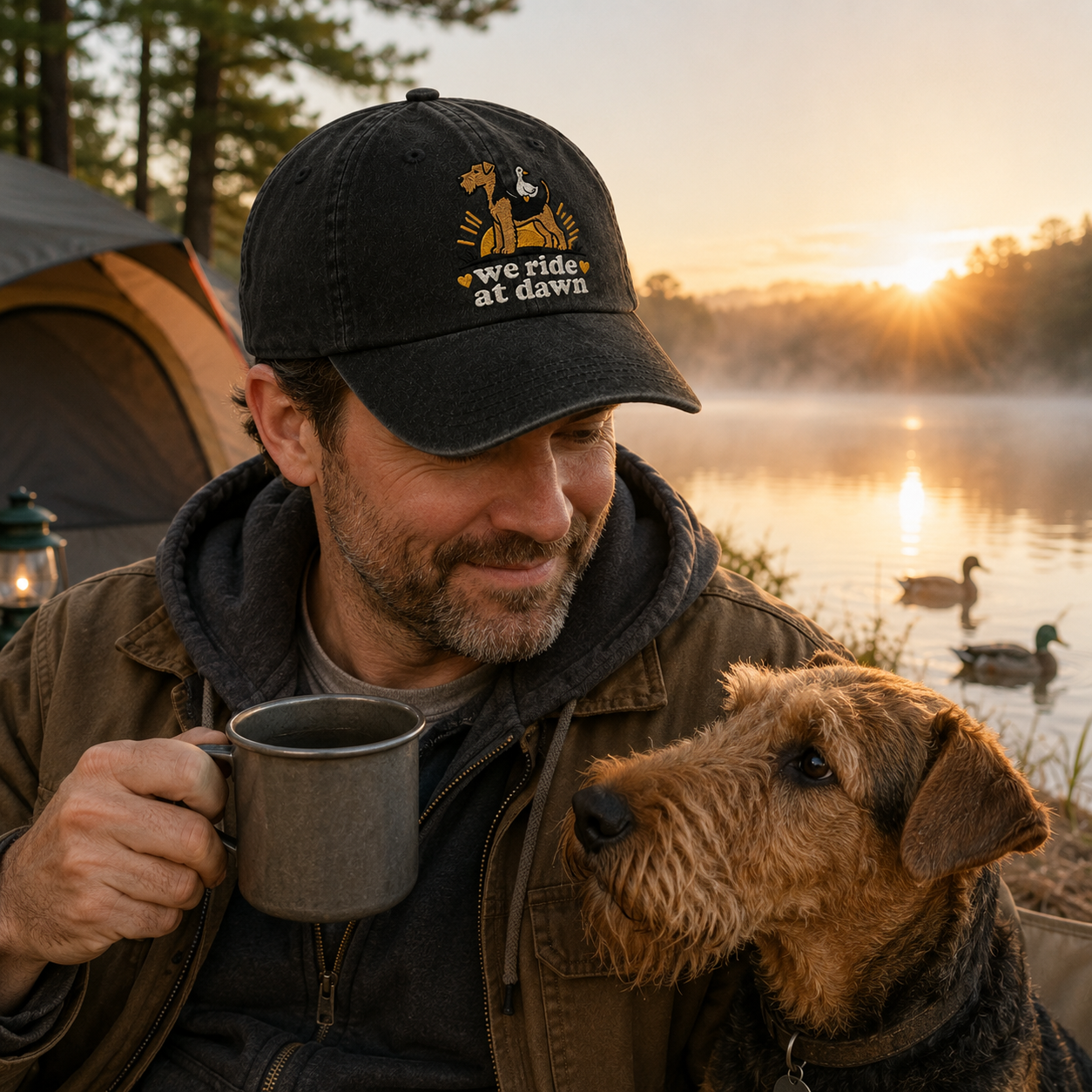 We Ride At Dawn Embroidered Washed Cap - Washed Cap - alternate angle