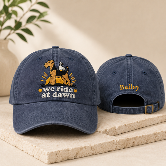 We Ride At Dawn Embroidered Washed Cap - Washed Cap - front view