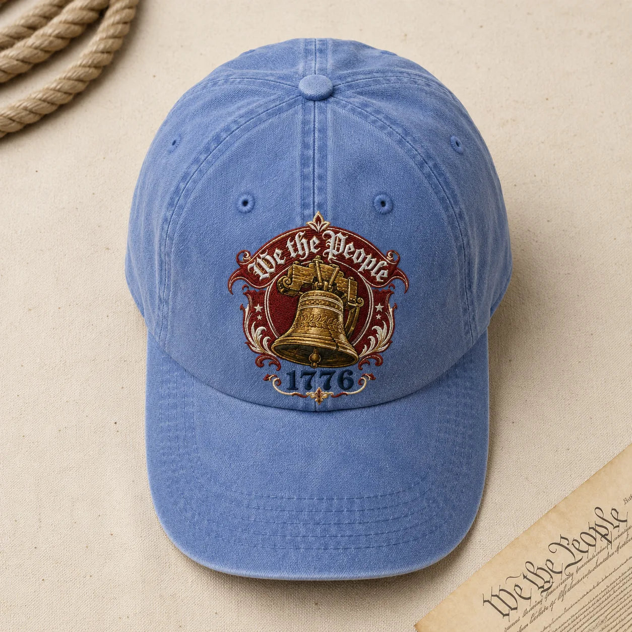 We the People 1776 Liberty Bell Washed Cap - washed cap - in use
