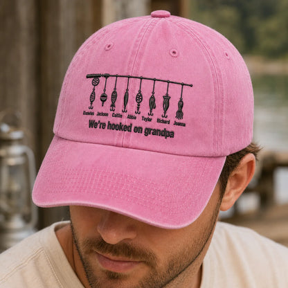We're Hooked on Grandpa Washed Cap - washed cap - alternate angle