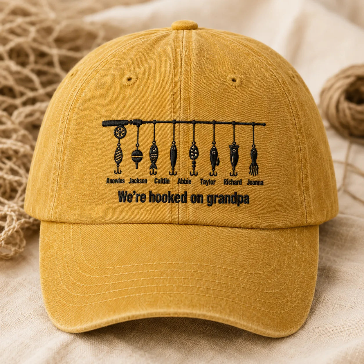 We're Hooked on Grandpa Washed Cap - washed cap - lifestyle