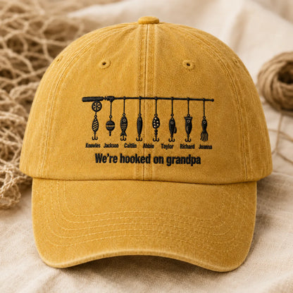 We're Hooked on Grandpa Washed Cap - washed cap - lifestyle