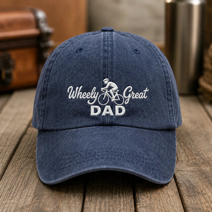 Wheely Great Dad Washed Cap - washed cap - alternate angle