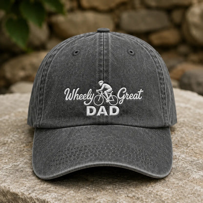 Wheely Great Dad Washed Cap - washed cap - detail