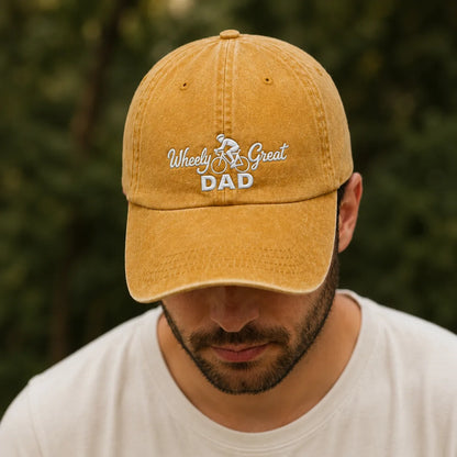 Wheely Great Dad Washed Cap - washed cap - side view