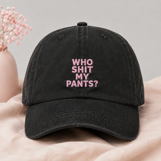 Who Shit My Pants? Washed Cap - washed cap - front view
