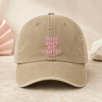 Who Shit My Pants? Washed Cap - washed cap - lifestyle
