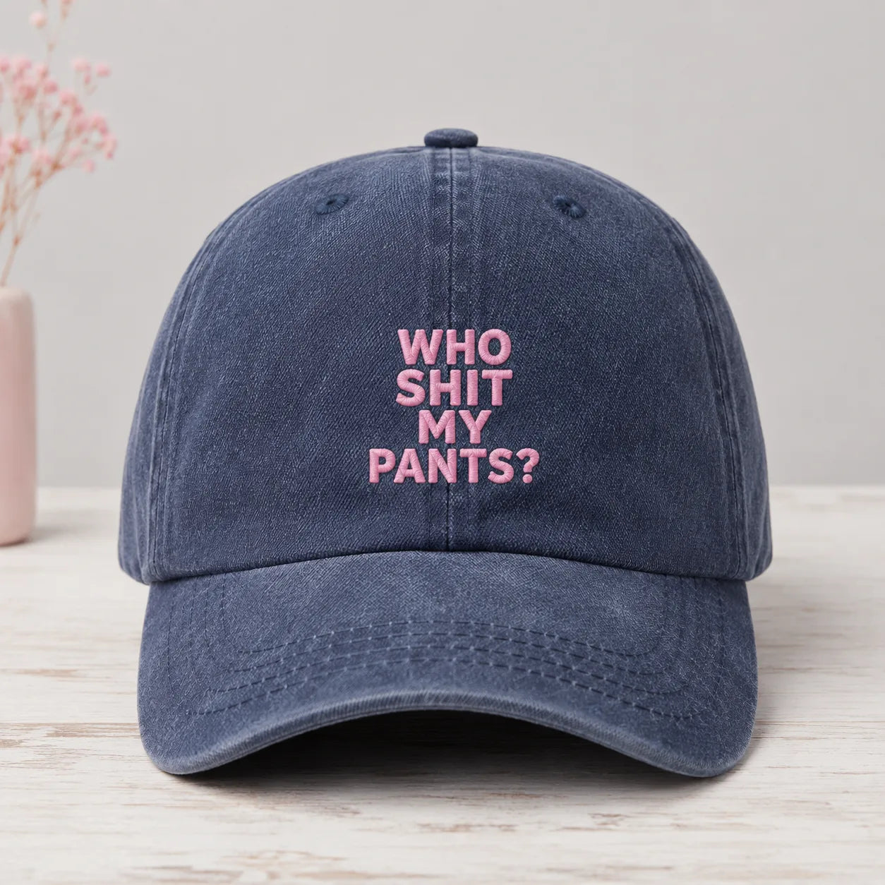 Who Shit My Pants? Washed Cap - washed cap - side view