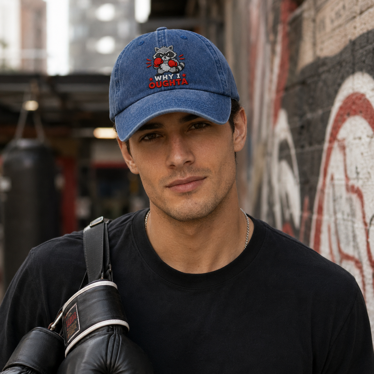 Why I Oughta Embroidered Washed Cap - Washed Cap - alternate angle