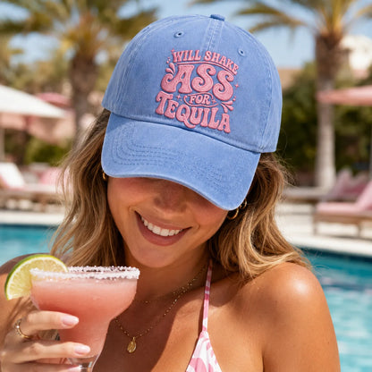Will Shake Ass For Tequila Washed Cap - Washed Cap - alternate angle