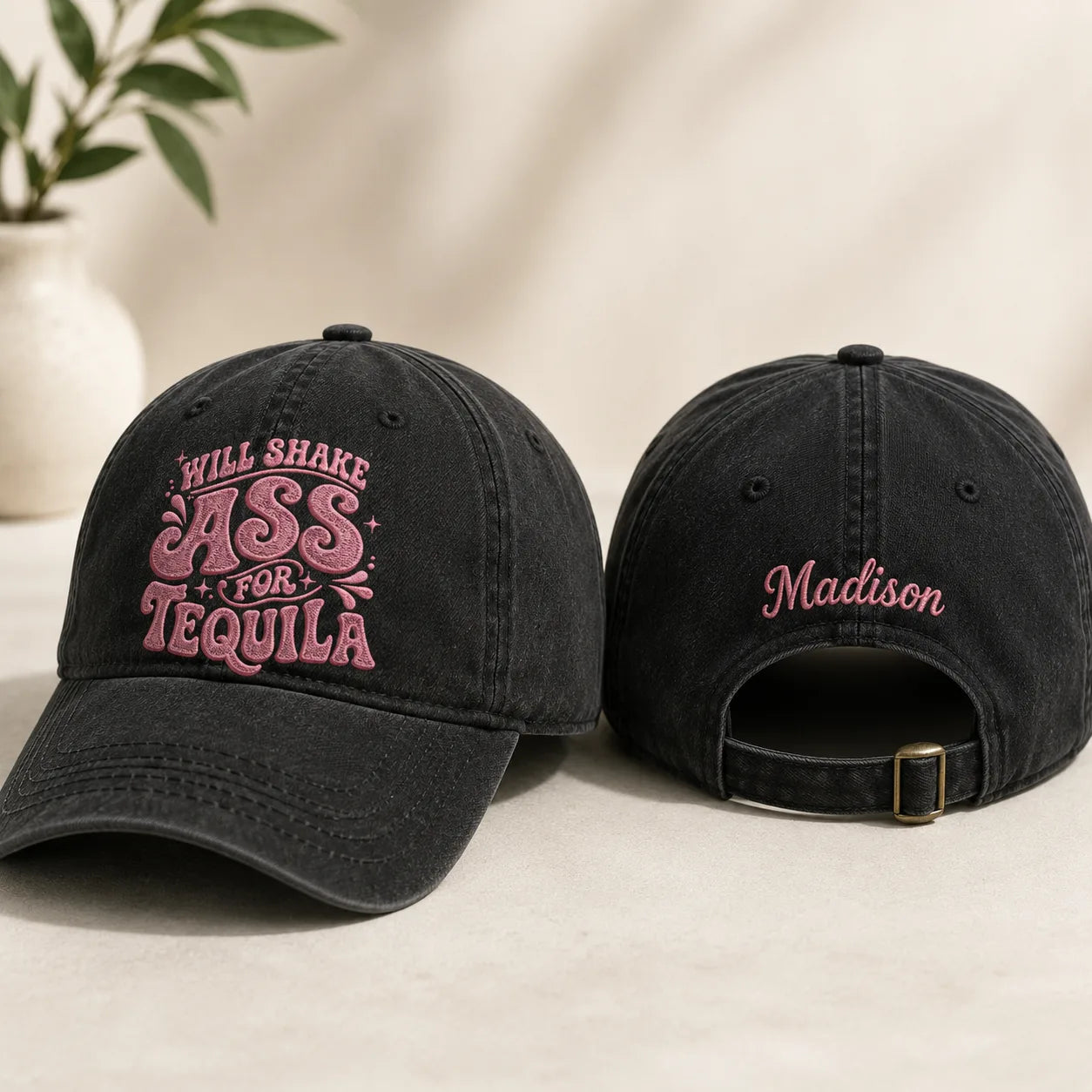 Will Shake Ass For Tequila Washed Cap - Washed Cap - front view