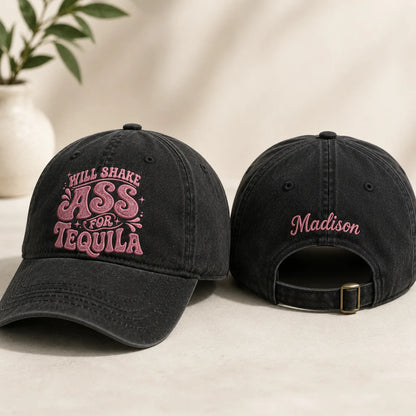 Will Shake Ass For Tequila Washed Cap - Washed Cap - front view