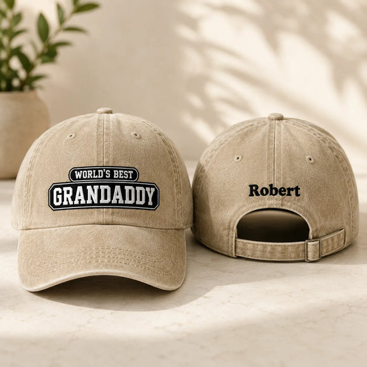 World's Best Grandaddy Washed Cap - washed cap - front view